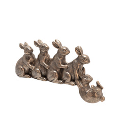 Polyresin 8" Hugging Bunnies, Copper