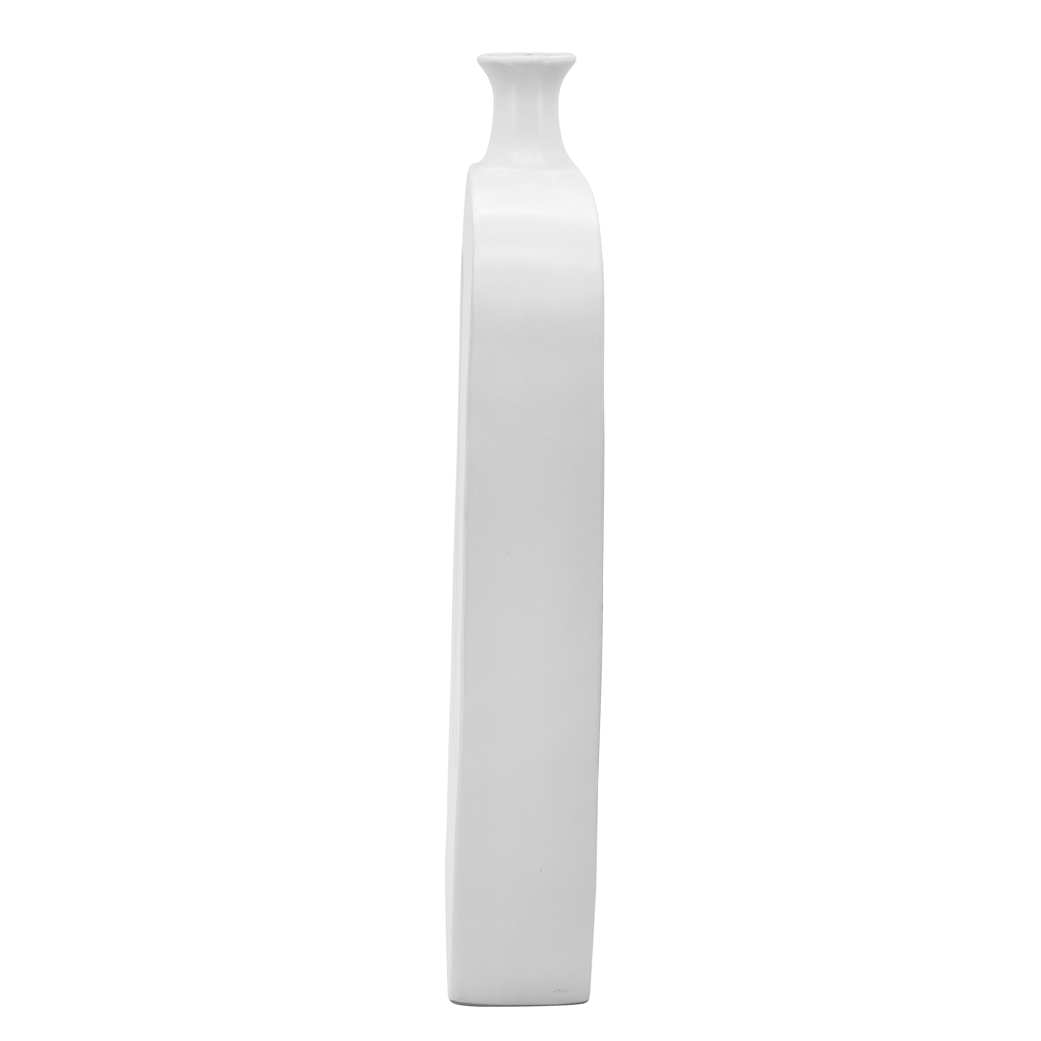 24" Vase W/ Cut-Out, White