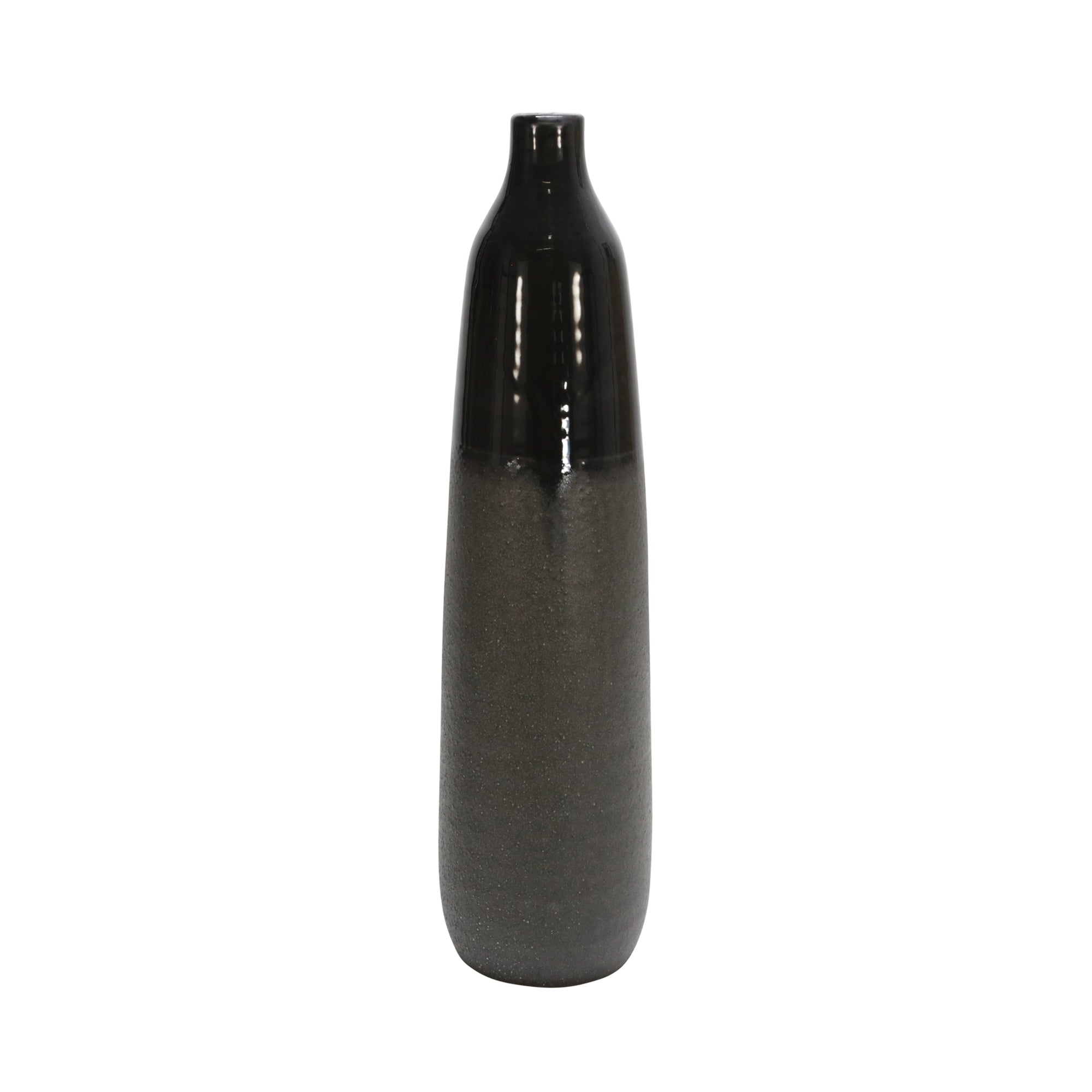 Ceramic 22"H Bottle Vase, Black