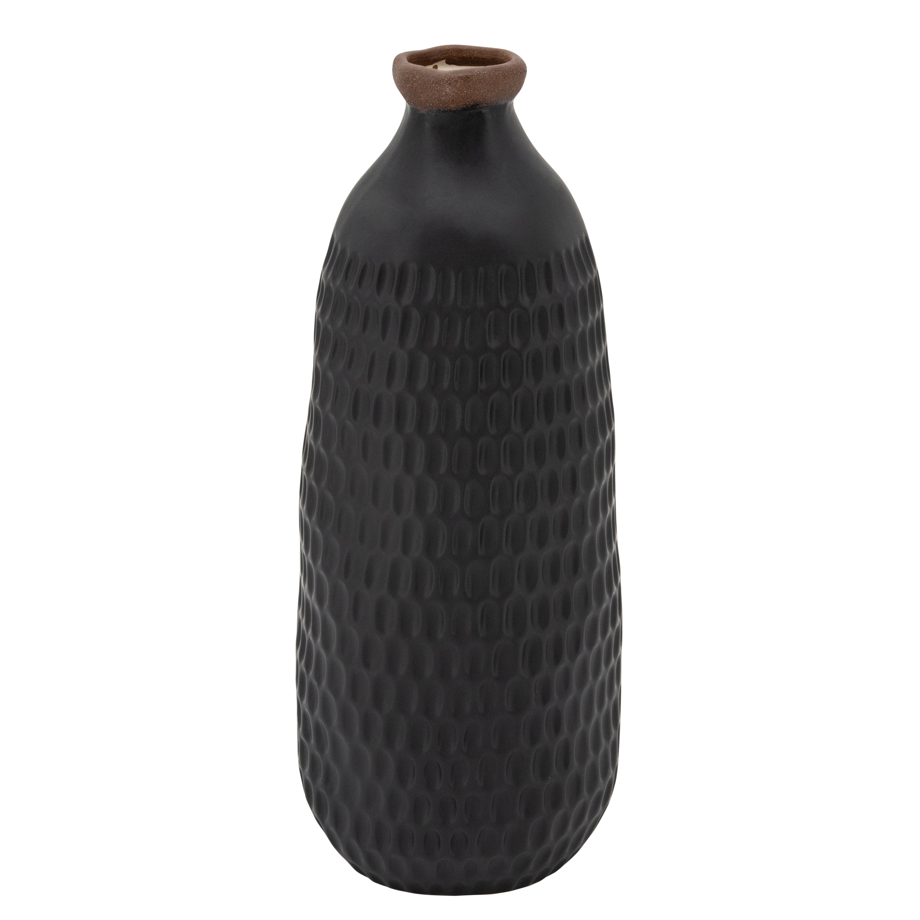 16" Dimpled Vase, Black