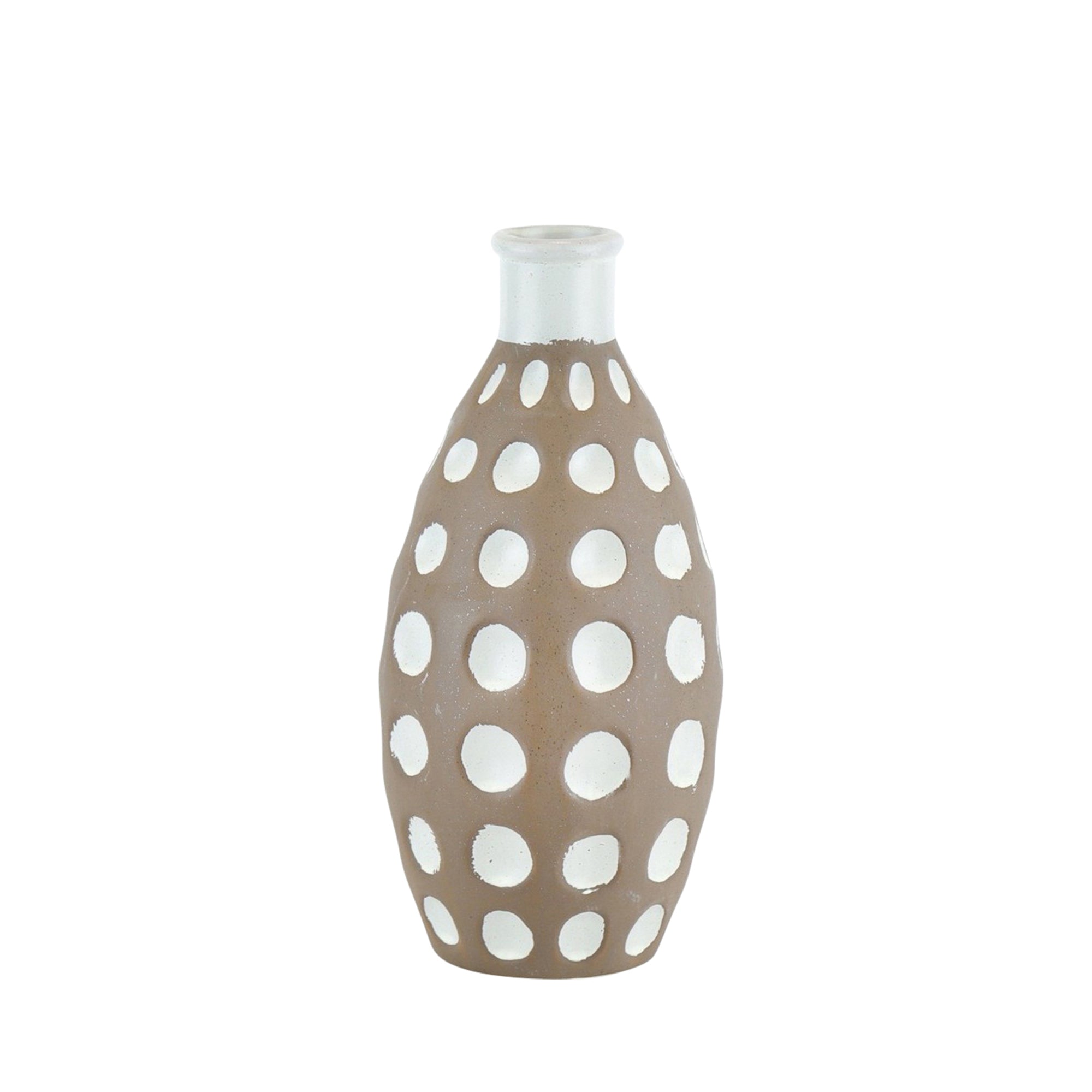 Ceramic Concave Bubbles Vase,11", Brown