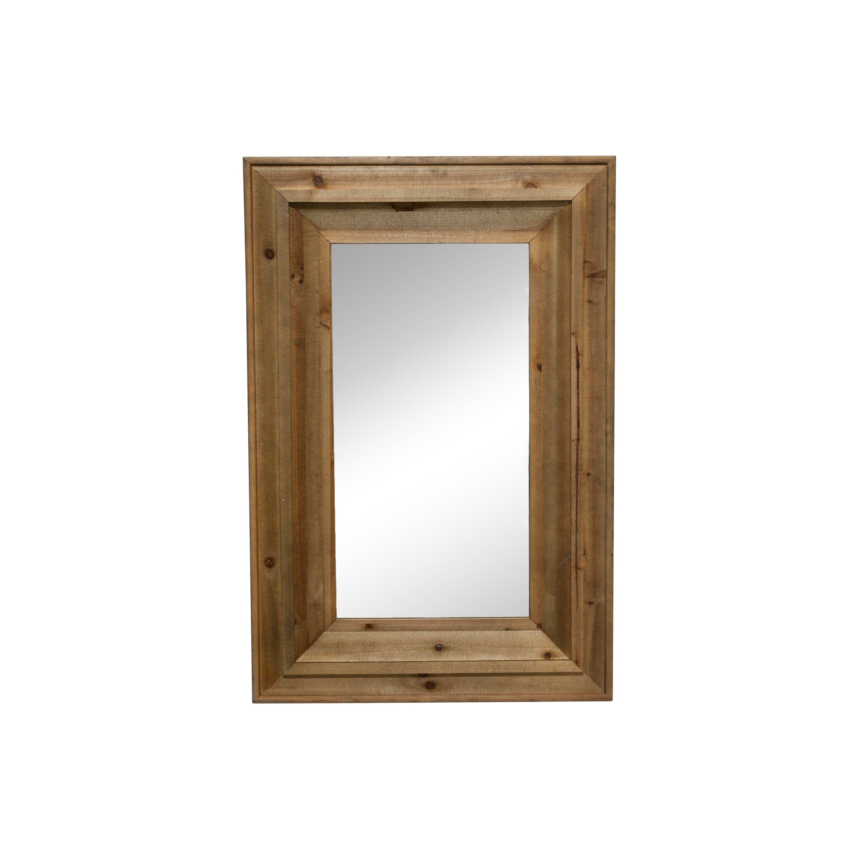 Wood Frame 24 X 36" Wall Mirror, Brown Wb