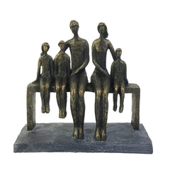 Polyresin 10" Family Sculpture, Bronze