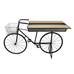 Metal/Wood Folding Bicycle Stand, Black