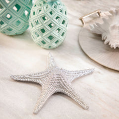 Polyresin 3"H Starfish Figurine, Silver
