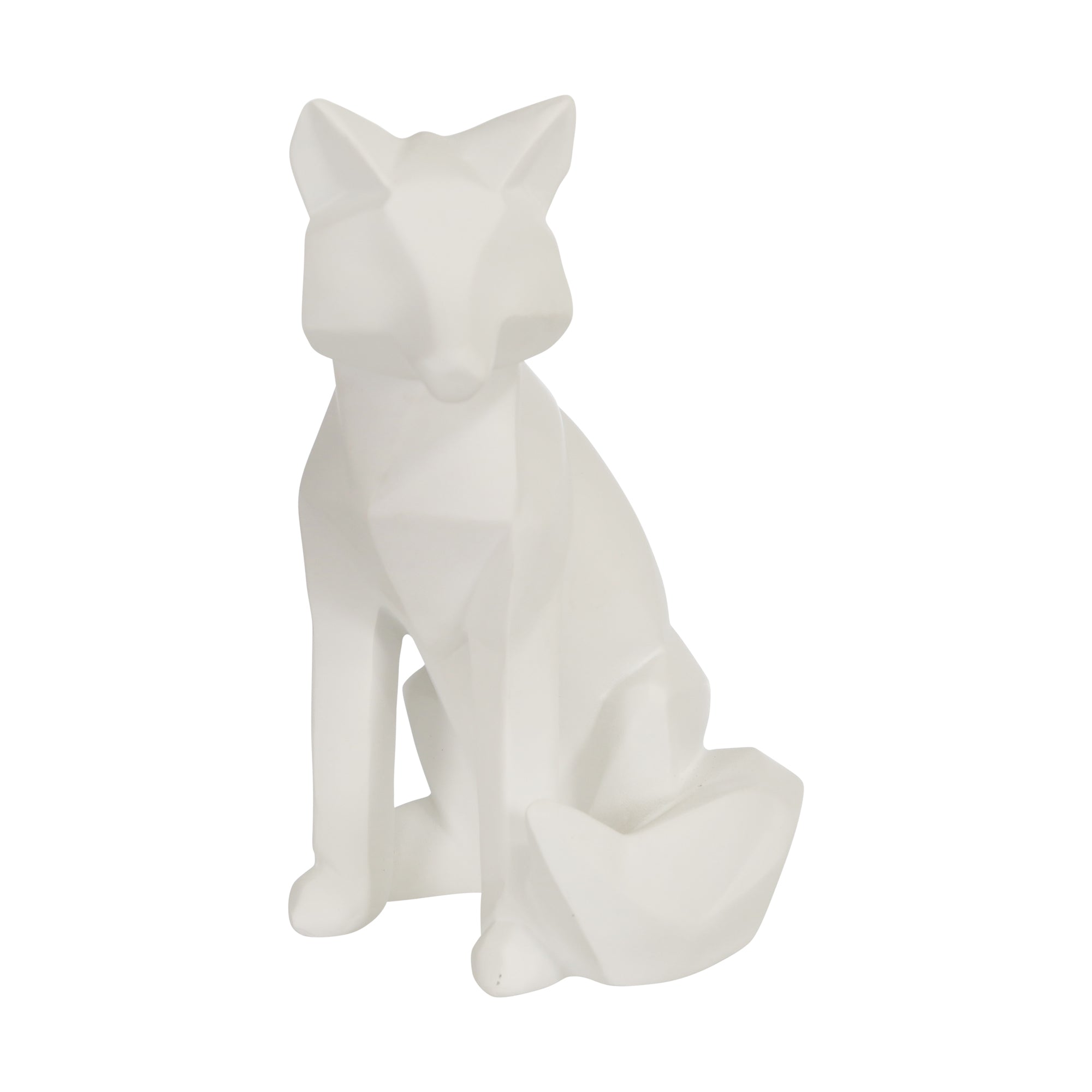 Polyresin 10" Fox Figurine, White