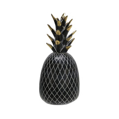 Polyresin 8" Pineapple Decor, Black/Gold