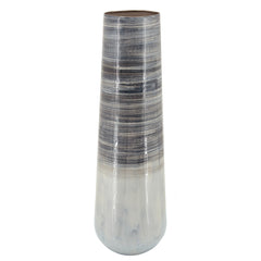 Metal 24"H Alabastron Vase, Gray Multi