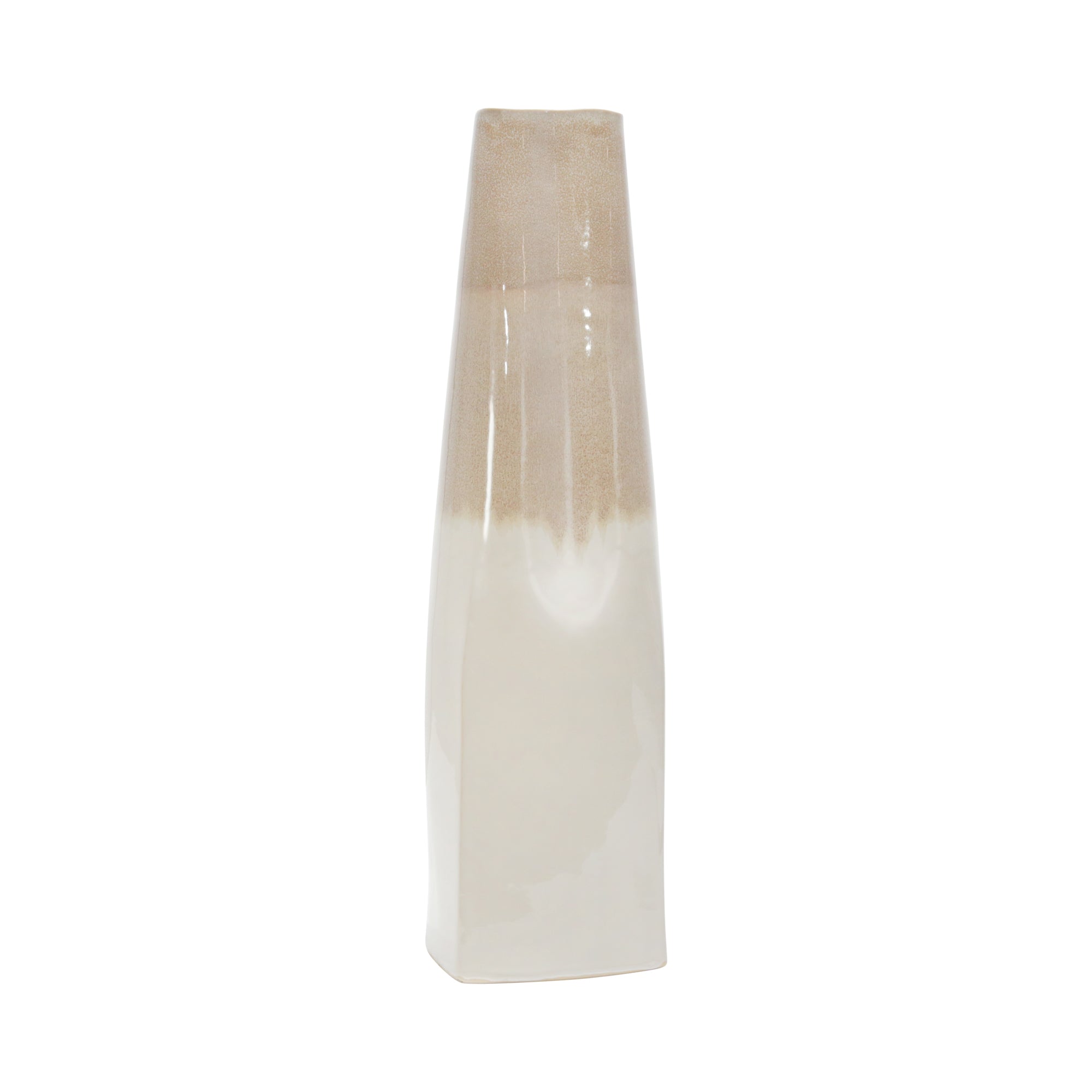 31"H 2-Tone Vase, Beige