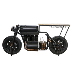 Metal 34"H Motorcycle Wine Rack, Black