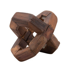 12" Wooden Orb, Brown