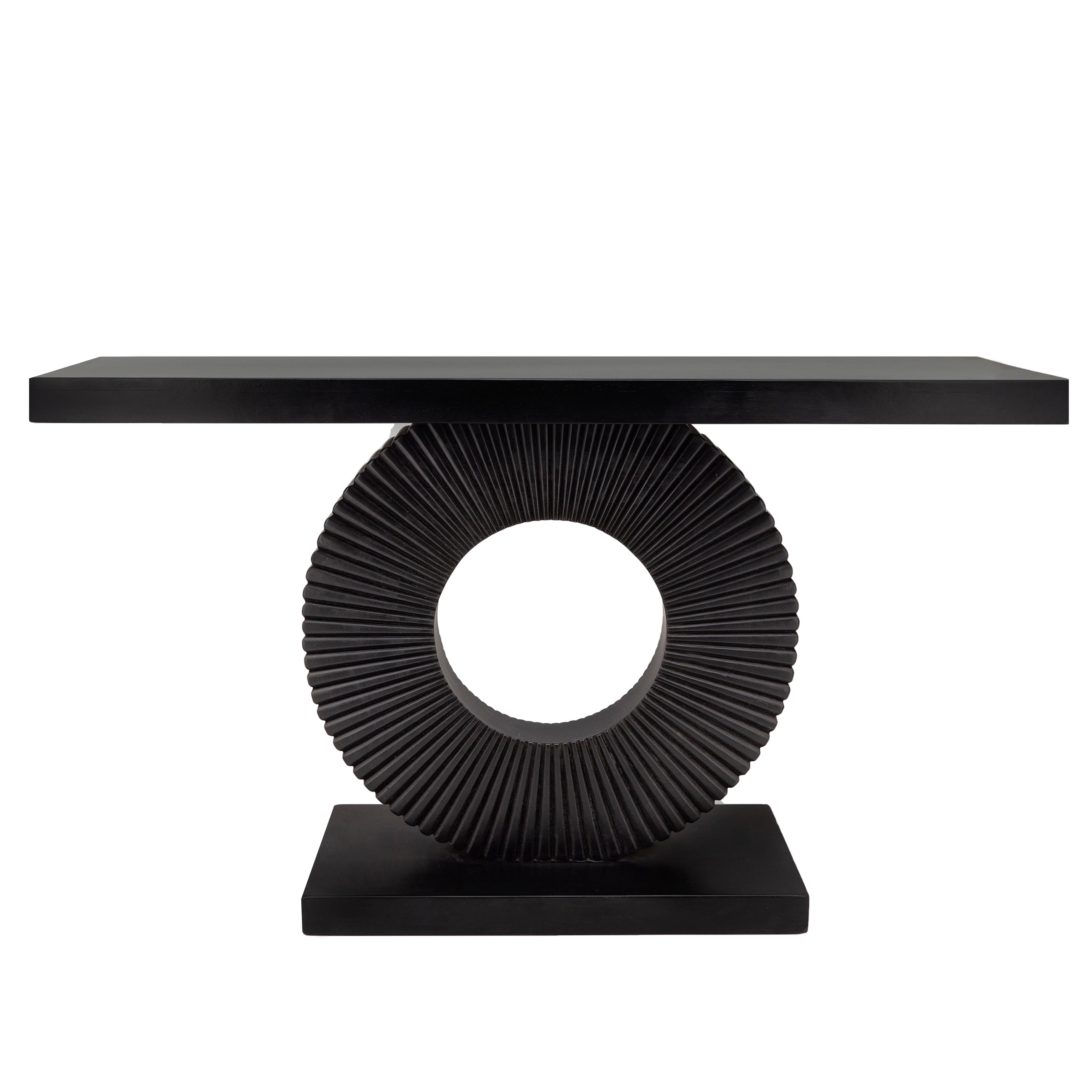 51" Console Table On A Ring Stand, Black