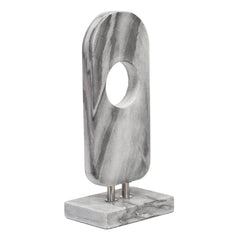 13" Oval Marble Sculpture, Black