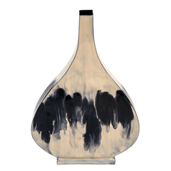 18"H Metal Vase, White