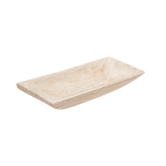 S/2 Wood Rectangular Tray, White