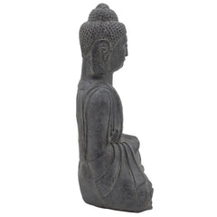 Resin, 23'H Sitting Buddha, Gray