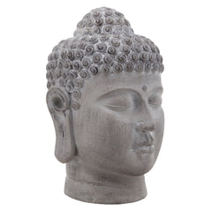 Resin, 17"H Buddha Head, Gray