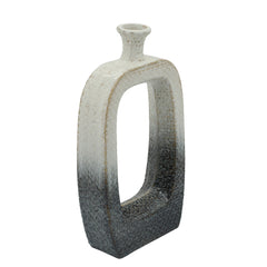 14" 2-Tone Vase W/ Cut-Out, Beige
