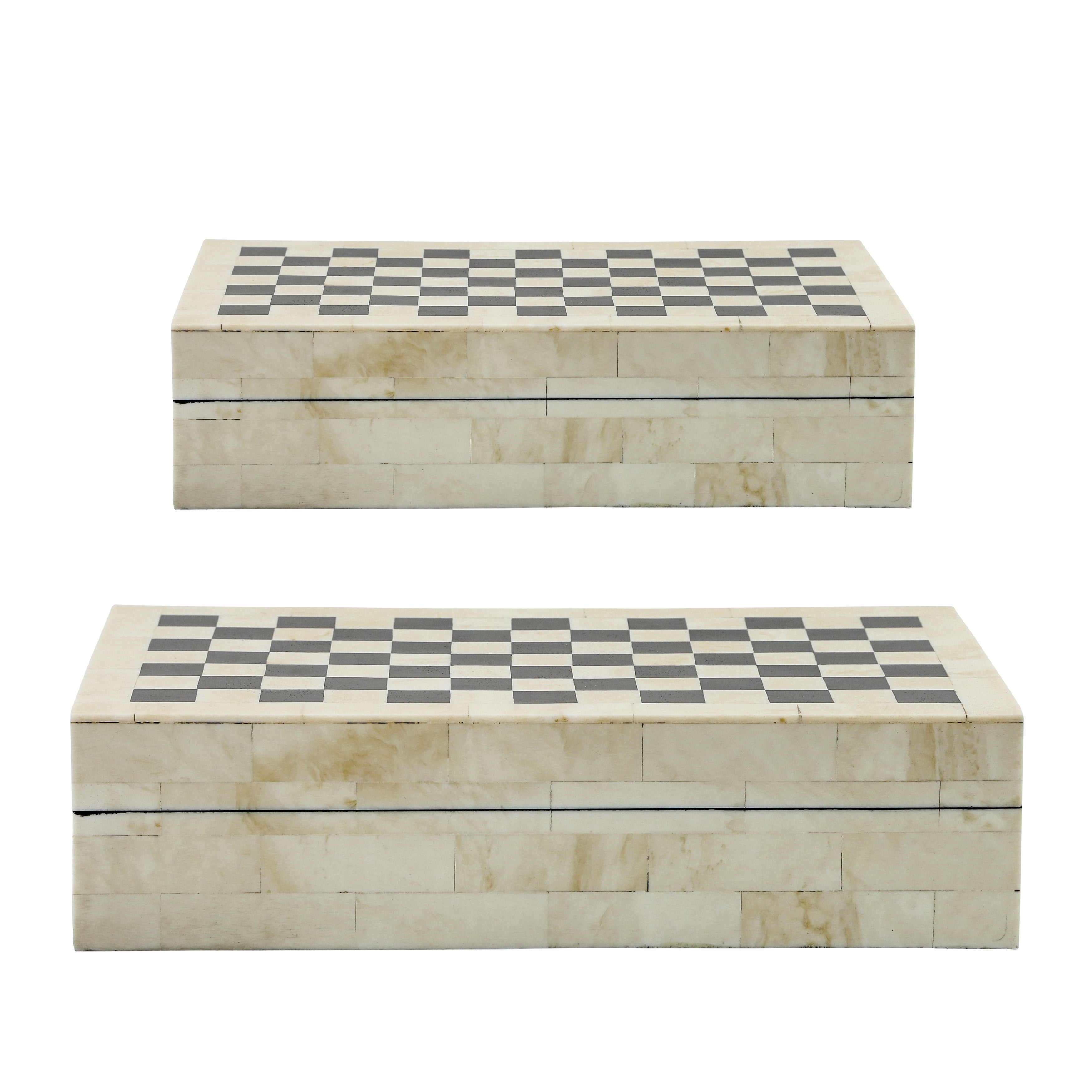 Resin S/2 Checkered Boxes, Black/White