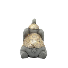 Resin, 14"H Kneeling Elephant, Gray
