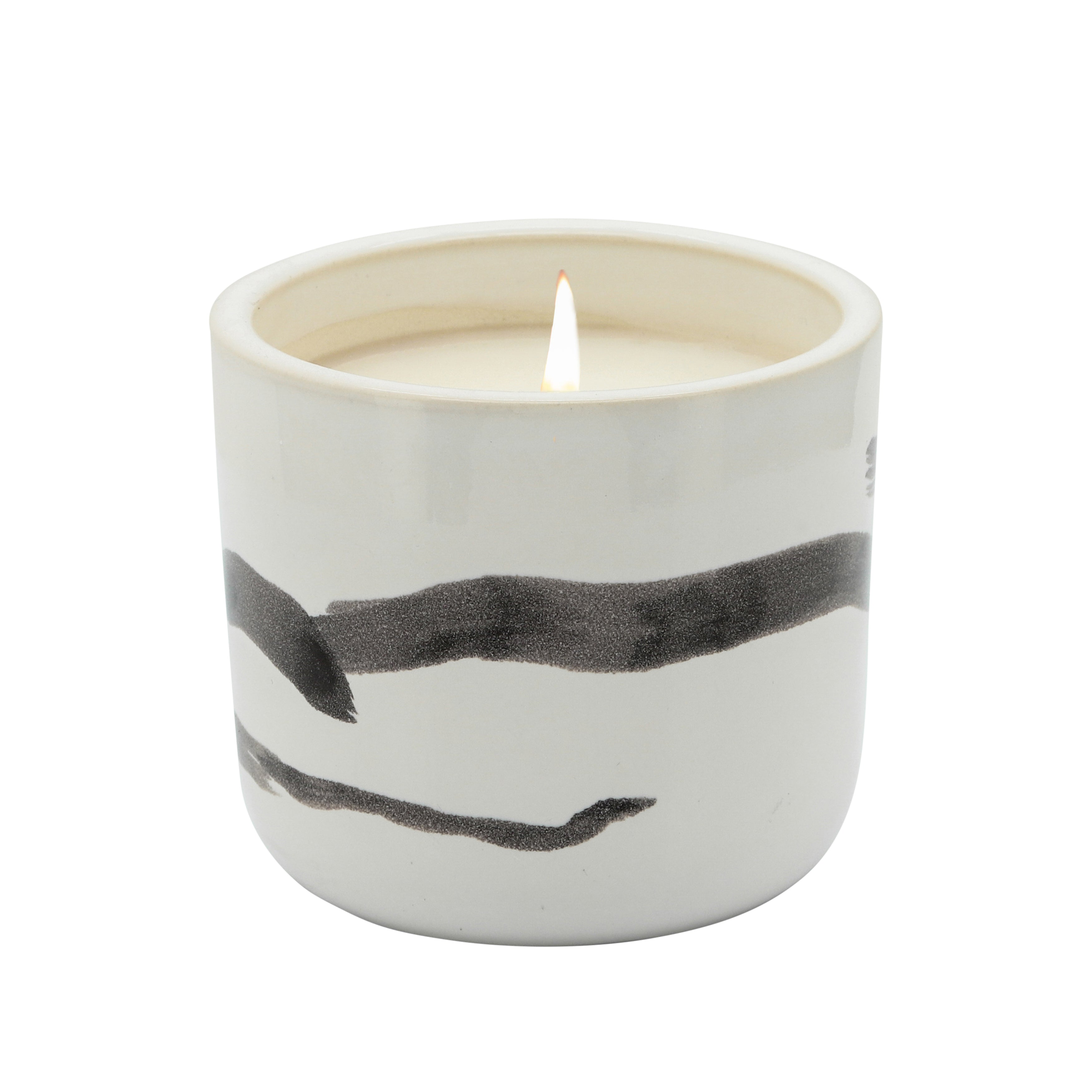 5" Abstract Scented Candle, White