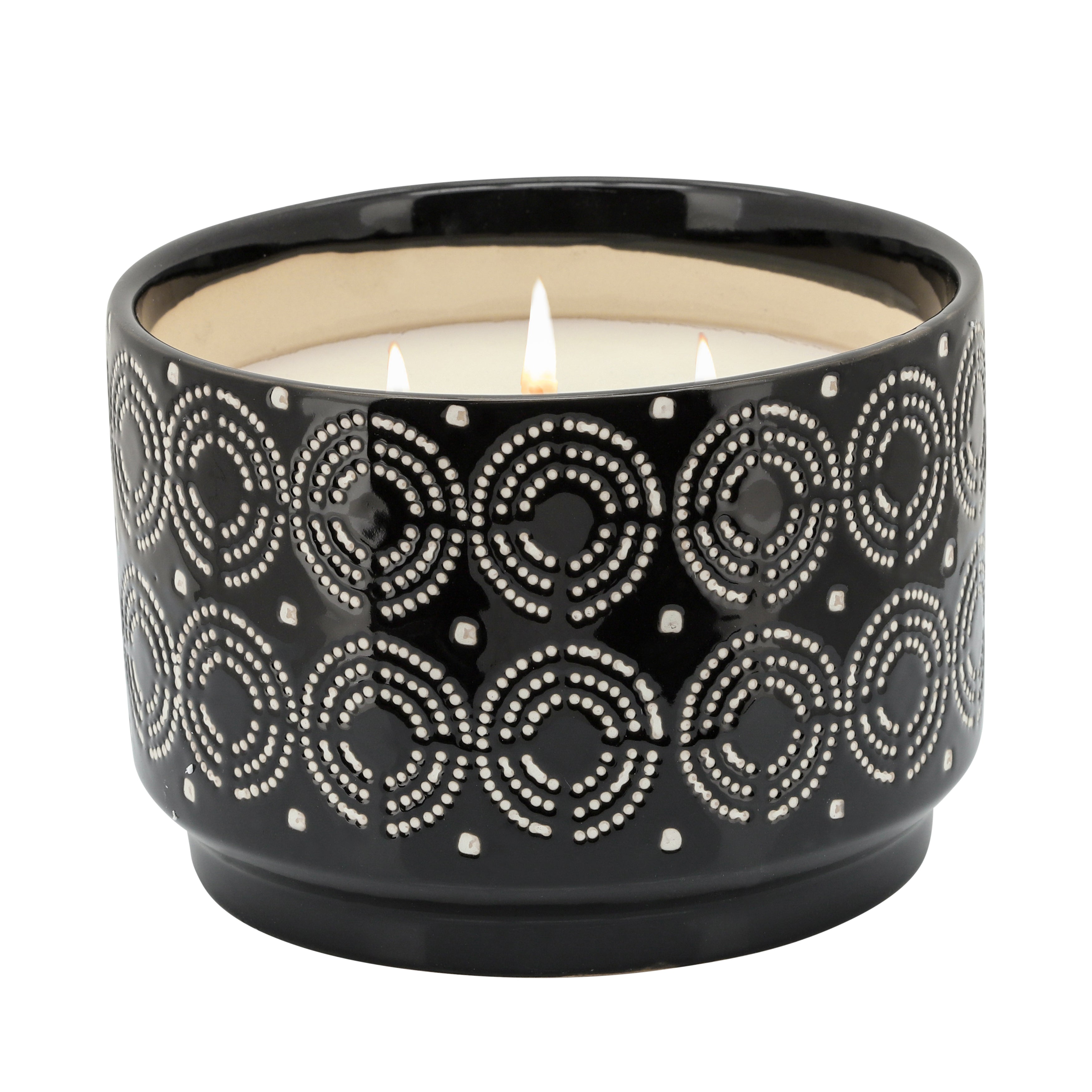 7" Swirls Scented Candle, Black