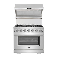 FORNO 36" Capriasca Professional Stainless Steel Free Standing Gas Range Italian 6 Burner Convection Oven FFSGS6260-36