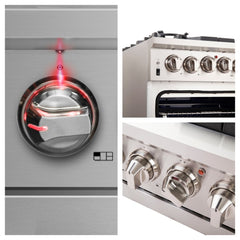 FORNO 36" Capriasca Professional Stainless Steel Free Standing Gas Range Italian 6 Burner Convection Oven FFSGS6260-36