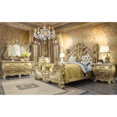 Homey Design Luxury Hd-1801 - Ck 5Pc Bedroom Set-Iron Home Concepts