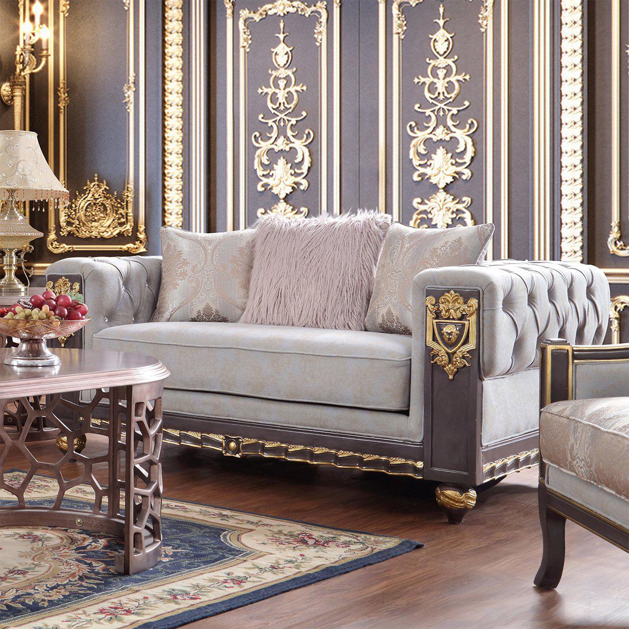 Homey Design Luxury Hd-6030 - 3Pc Sofa Set-Iron Home Concepts