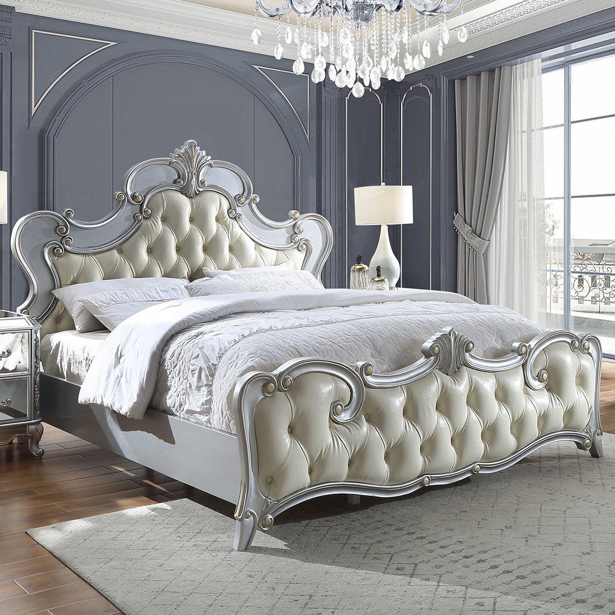 Homey Design Luxury Hd-6036 - Ek 5Pc Bedroom Set-Iron Home Concepts