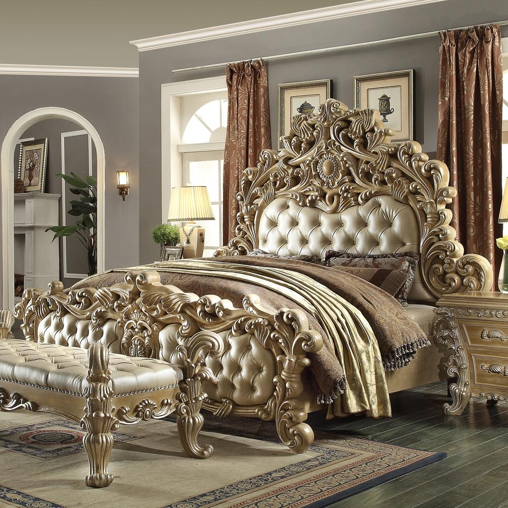 Homey Design Luxury Hd-7012 - Ek Bed-Iron Home Concepts