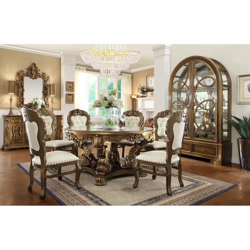 Homey Design Luxury Hd-8008 - 7Pc Dining Table Set-Iron Home Concepts