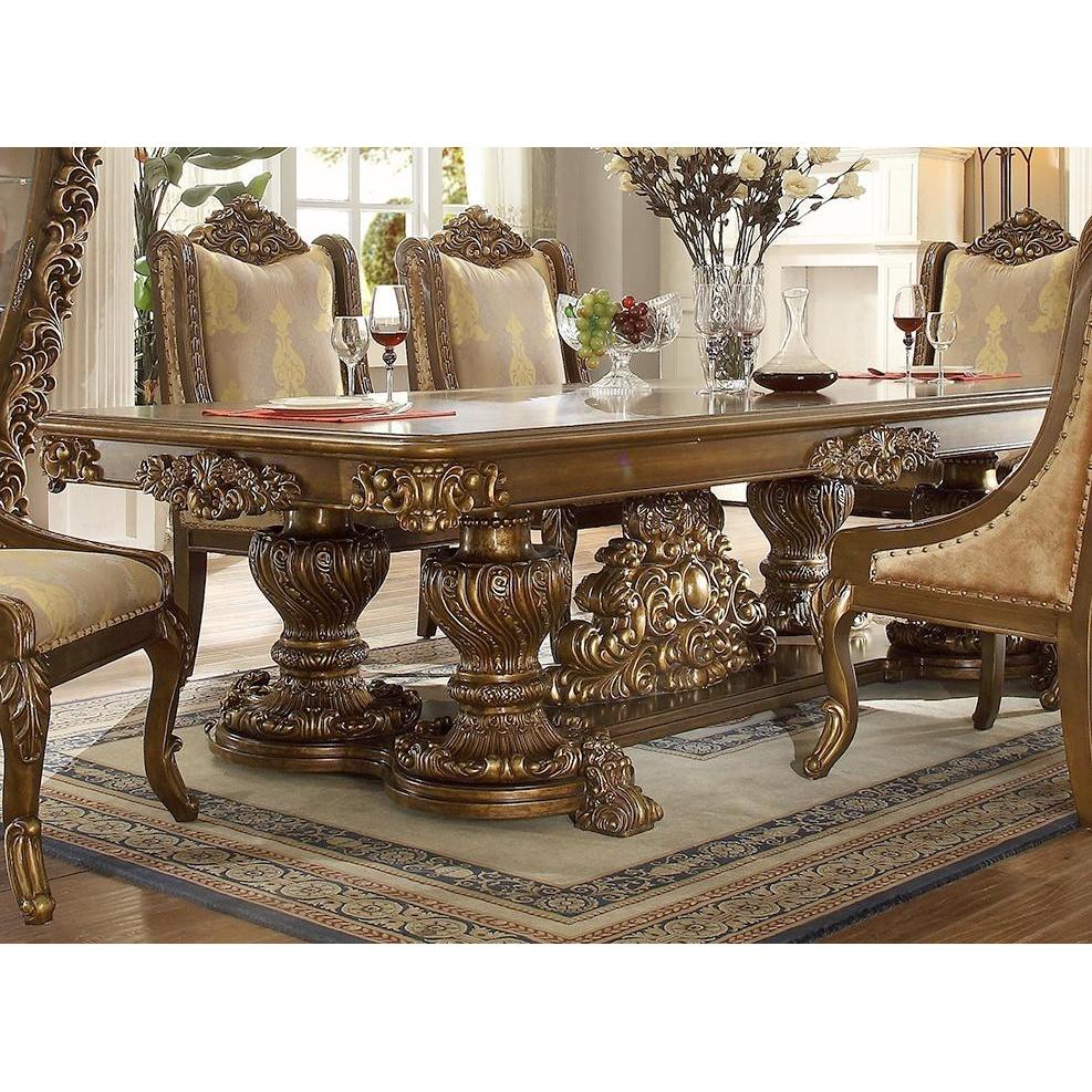 Homey Design Luxury Hd-8011 - 7Pc Dining Table Set-Iron Home Concepts