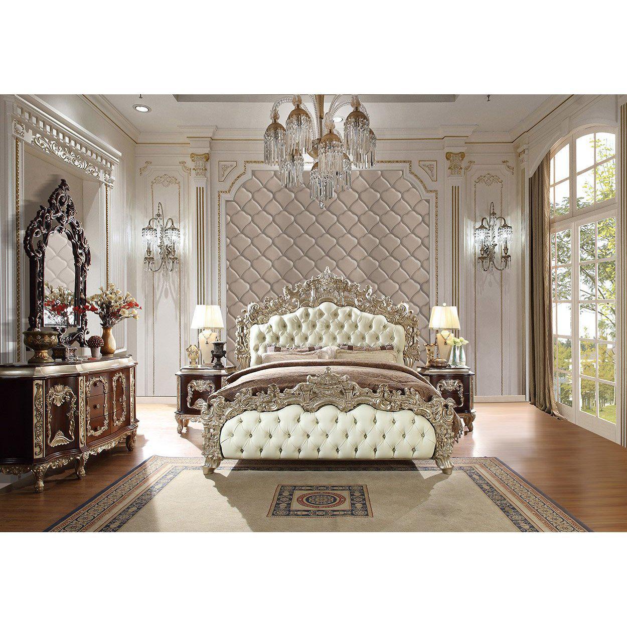 Homey Design Luxury Hd-8017 - Ek 5Pc Bedroom Set-Iron Home Concepts