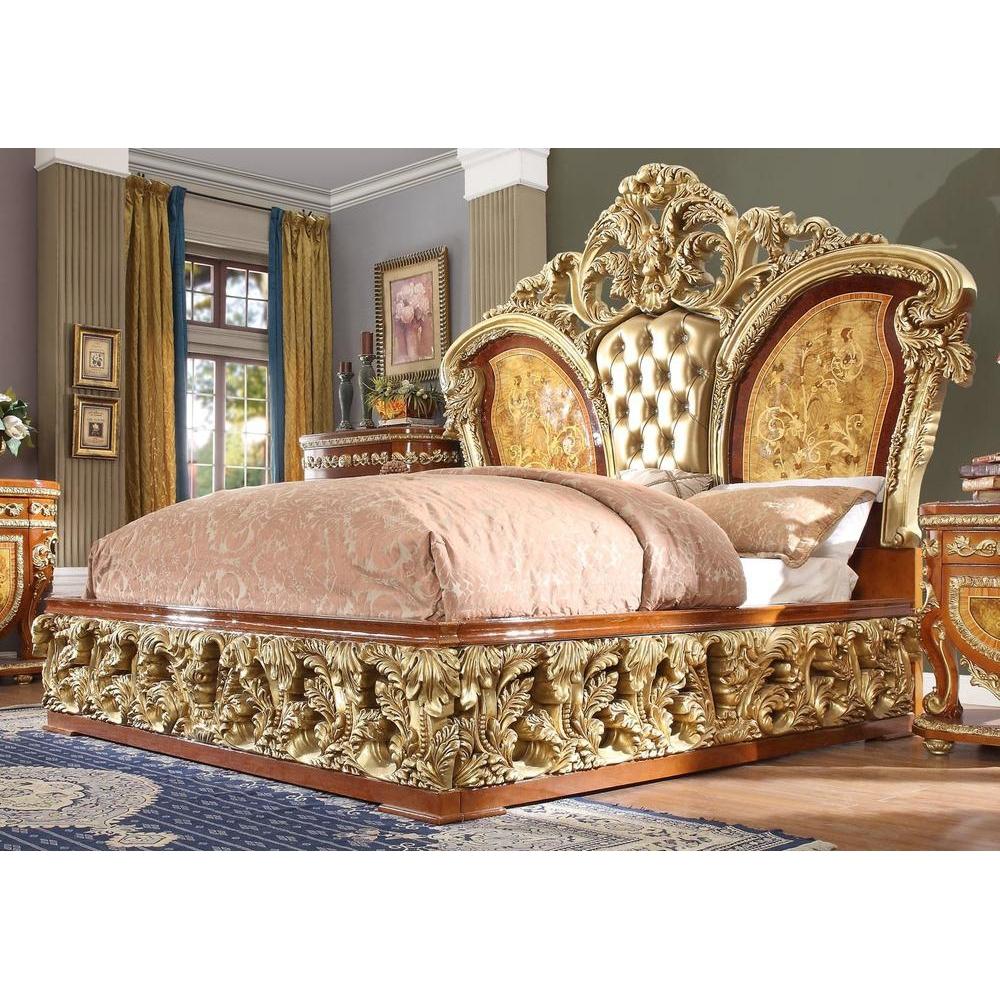 Homey Design Luxury Hd-8024 - Ck Bed-Iron Home Concepts