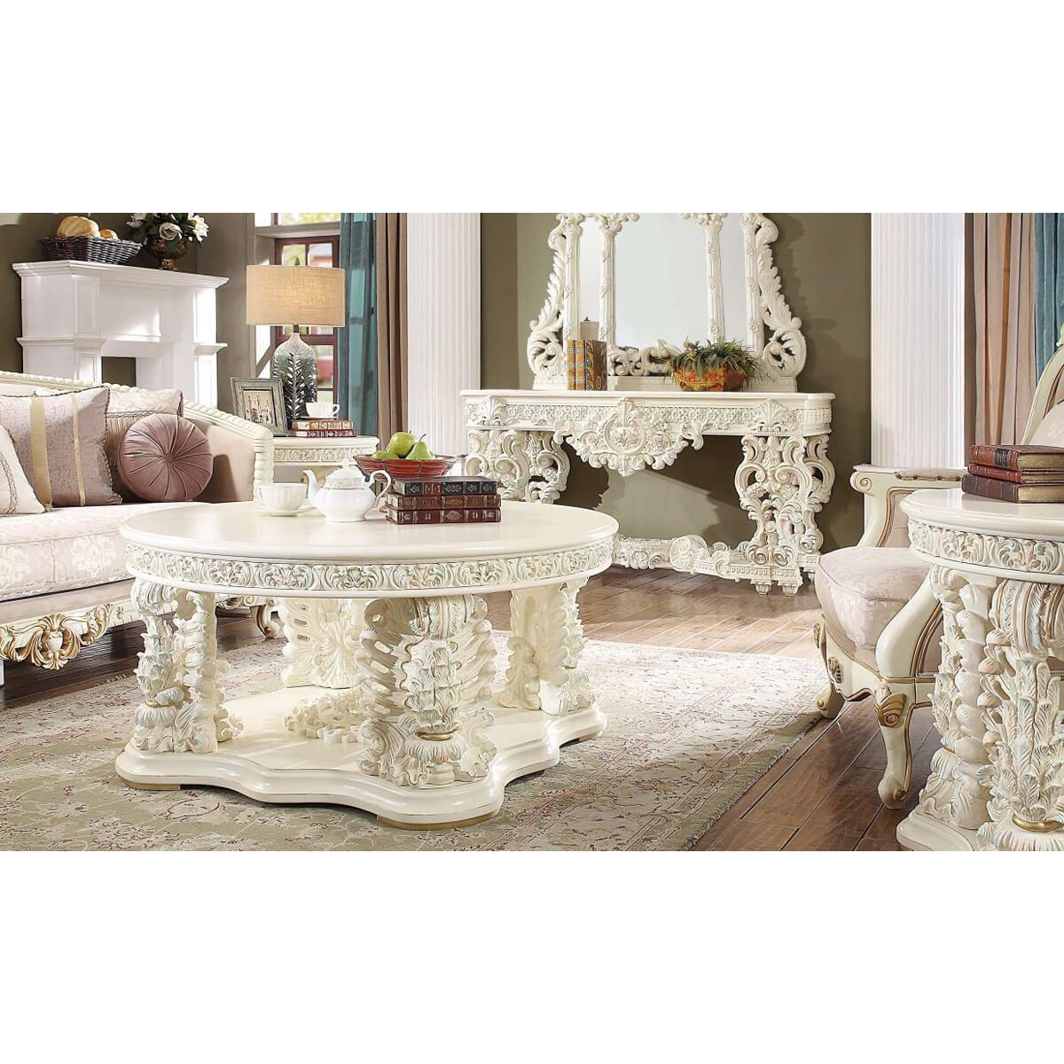Homey Design Luxury Hd-8089 - 3Pc Coffee Table Set-Iron Home Concepts
