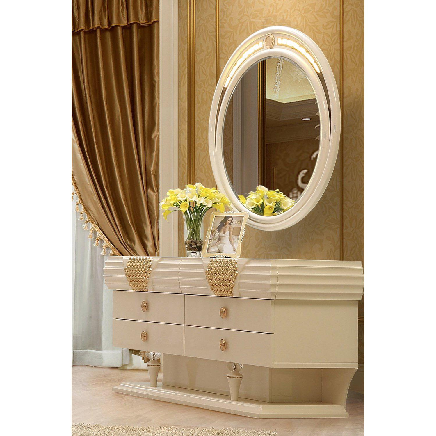 Homey Design Luxury Hd-901 - Ek 5Pc Bedroom Set-Iron Home Concepts