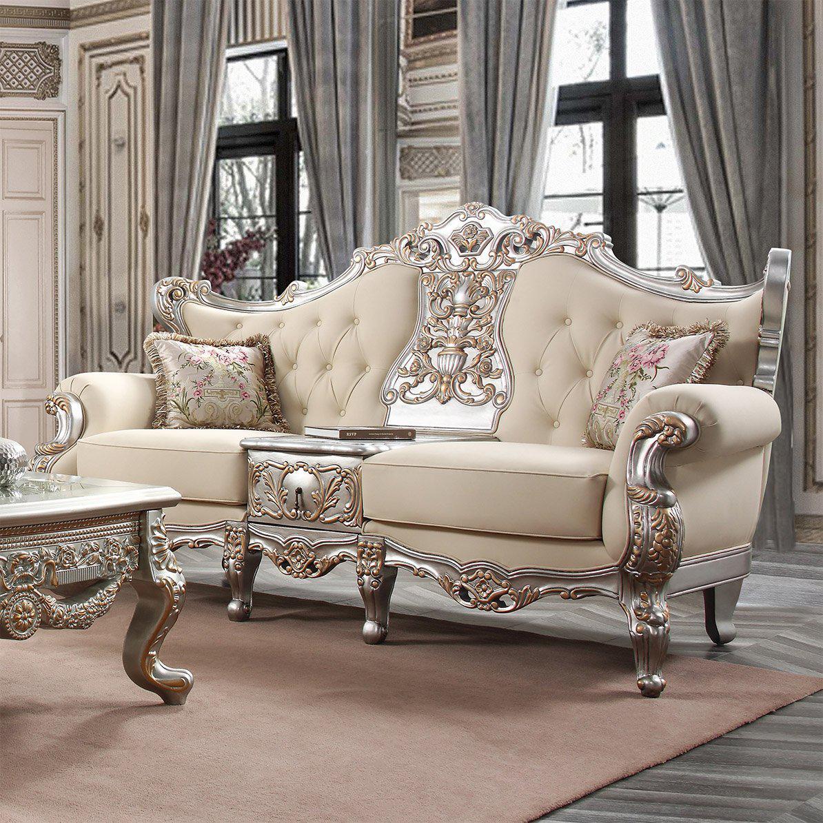 Homey Design Luxury Hd-91633 - 3Pc French Salon Sofa Set-Iron Home Concepts