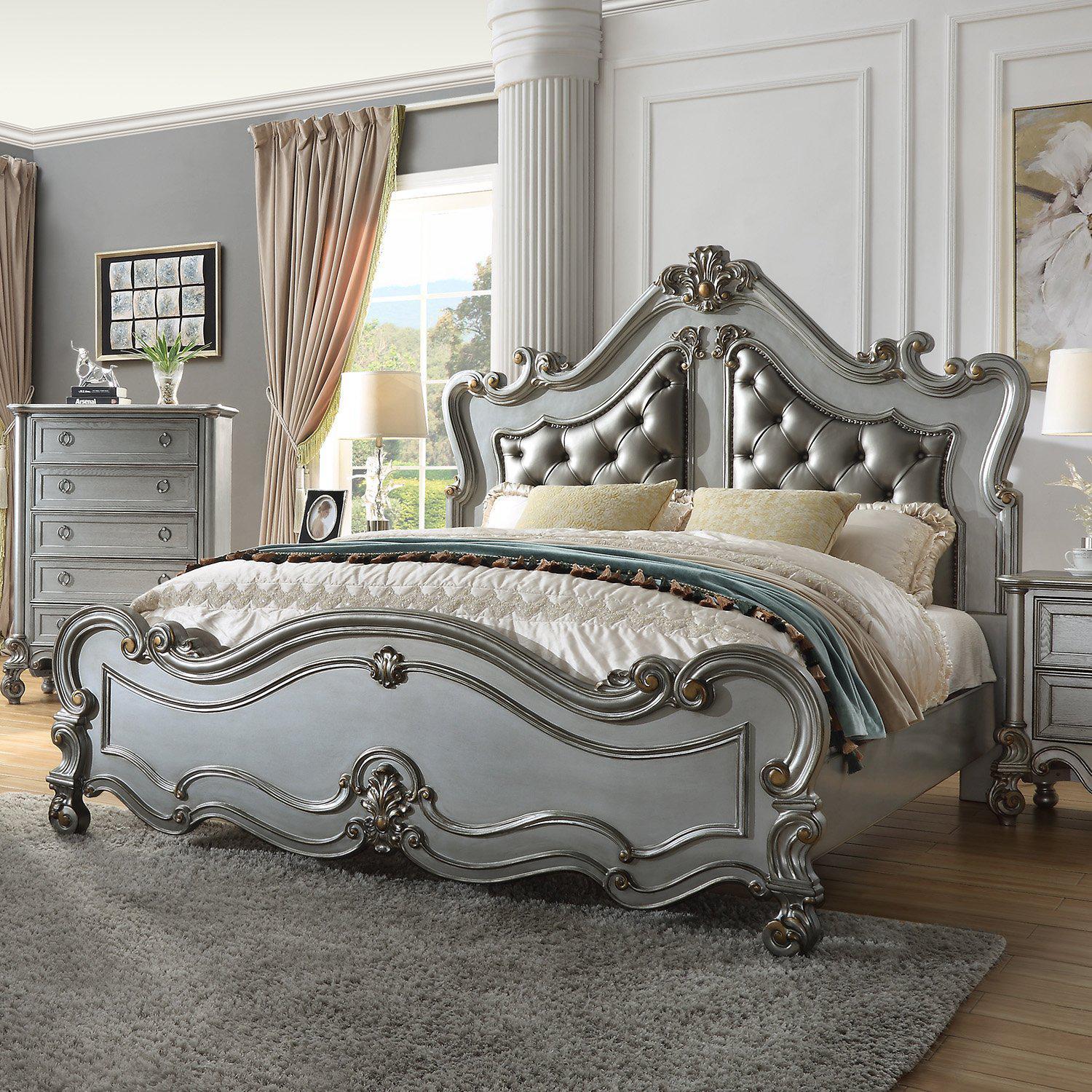 Homey Design Luxury Hd-999 - Ck 4Pc Bedroom Set-Iron Home Concepts
