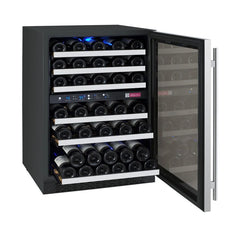 Allavino 24" Wide FlexCount II Tru-Vino 56 Bottle Dual Zone Stainless Steel Right Hinge Wine Refrigerator (VSWR56-2SR20)