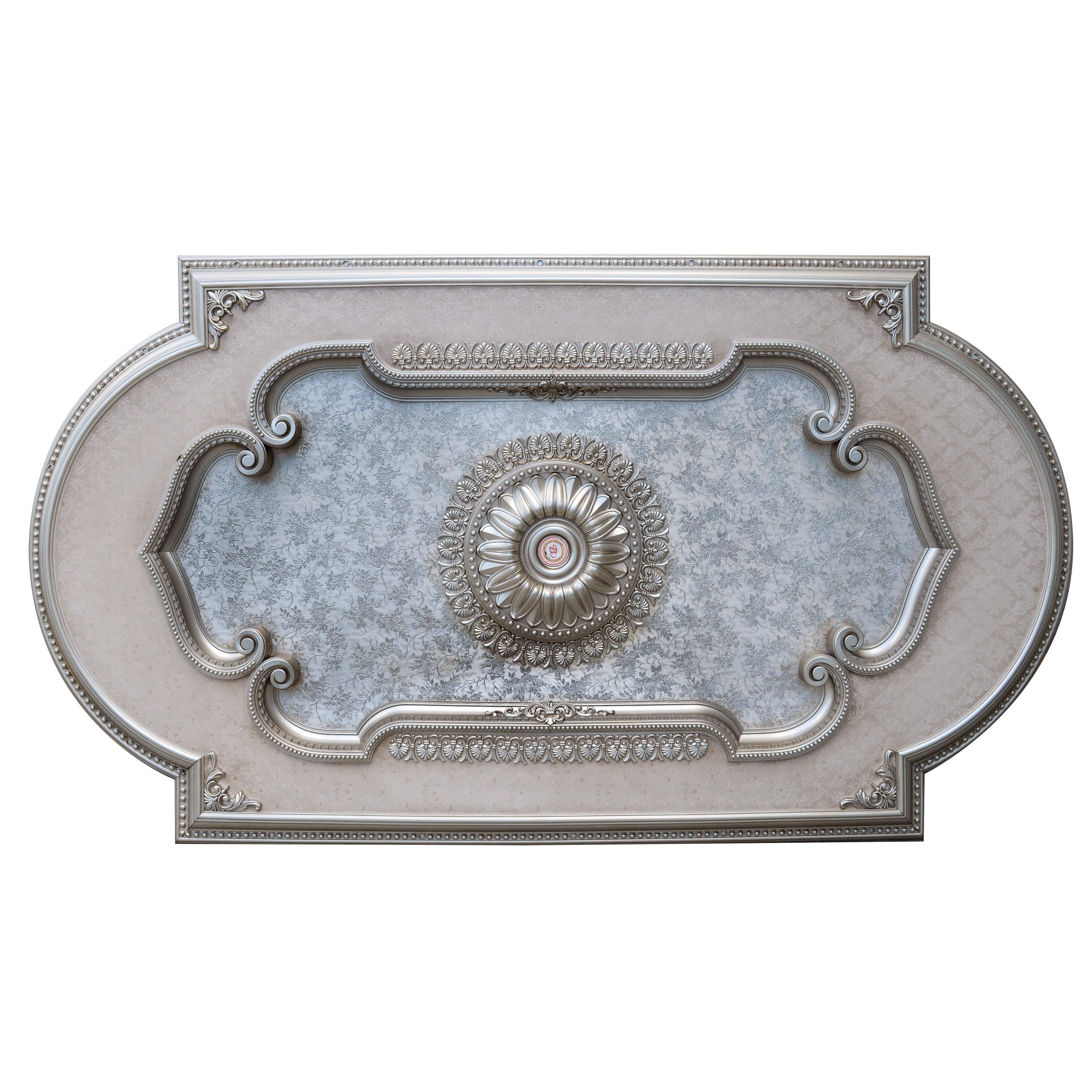 AFD Home Champagne Silver Rectangular Chandelier Ceiling Medallion 94 inches