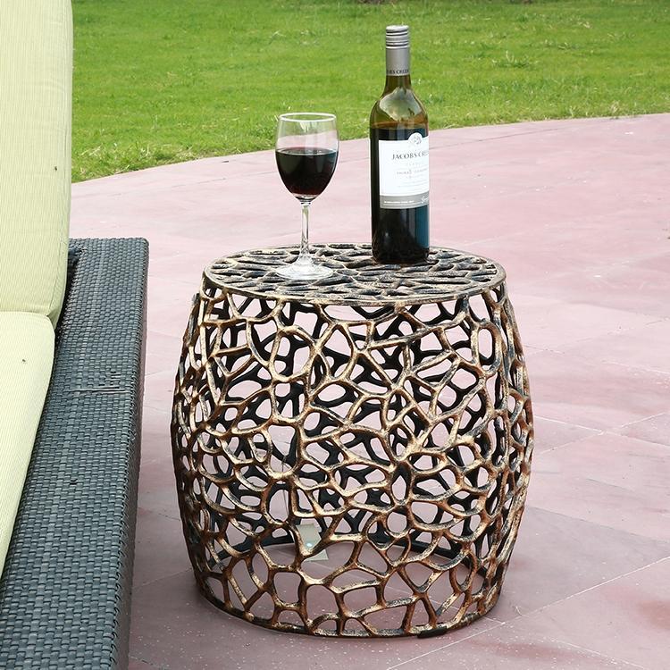 Branch Lattice Pattern Side End Table-Iron Home Concepts