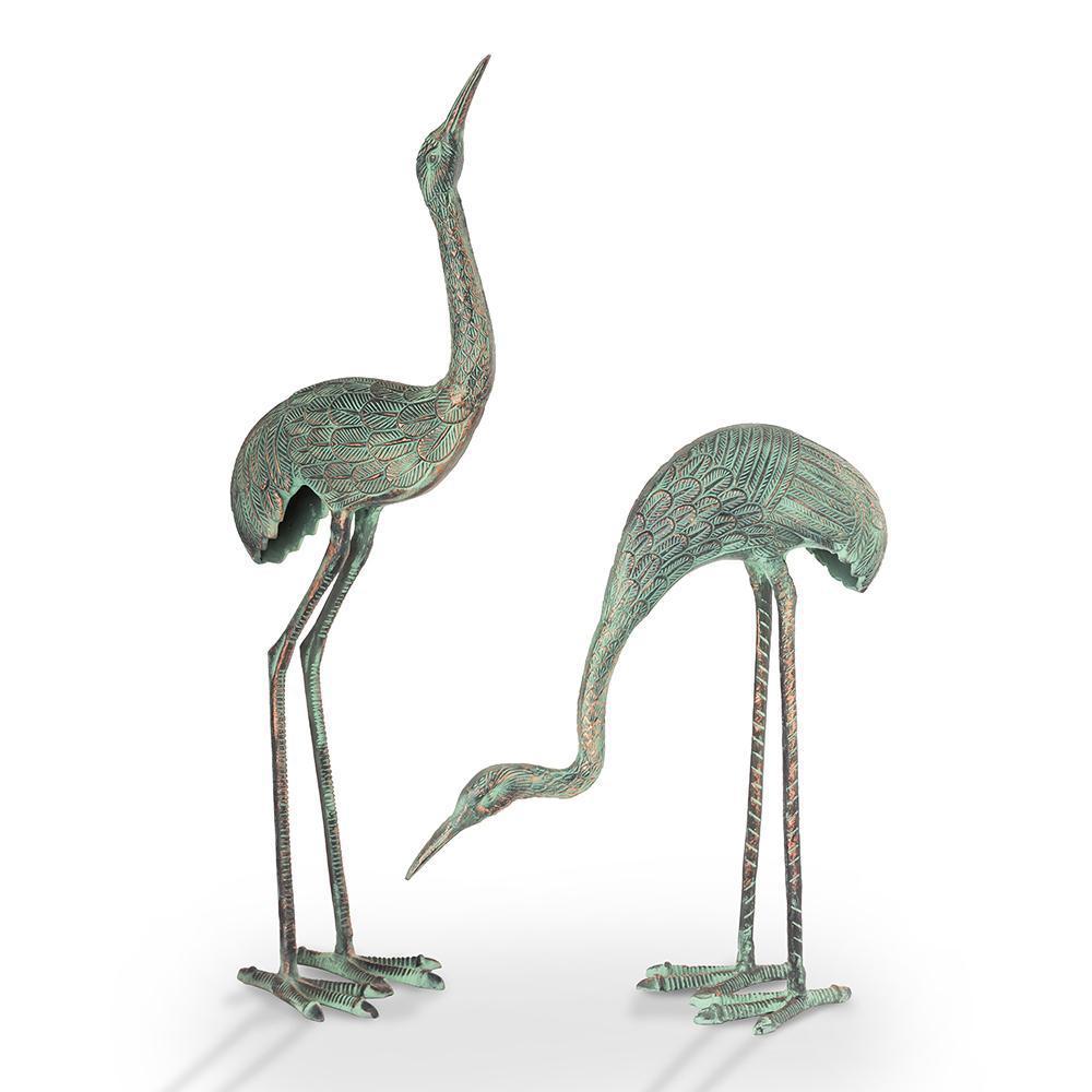 Foraging Cranes Statue Set-Iron Home Concepts
