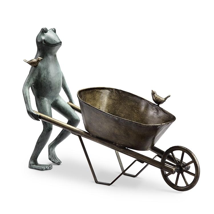 Frog and Bird Planter Holder-Iron Home Concepts