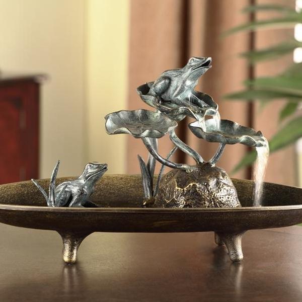 Frog Couple Table Fountain-Iron Home Concepts