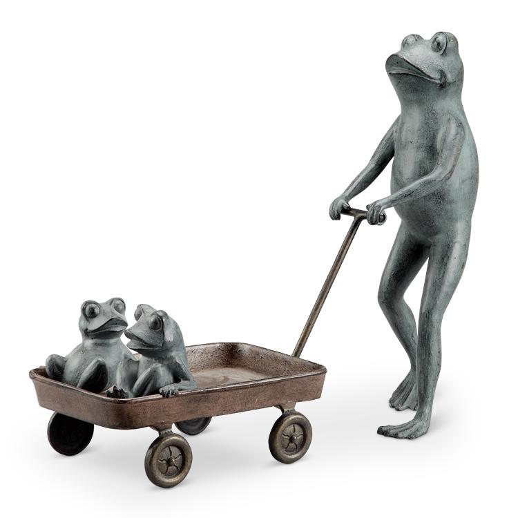 Frog Family with Wagon Planter-Iron Home Concepts
