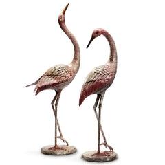 Iron Flamboyant Crane Garden Pair-Iron Home Concepts