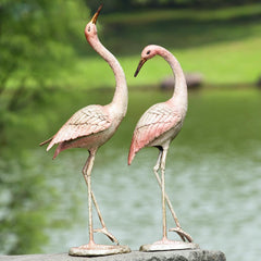 Iron Flamboyant Crane Garden Pair-Iron Home Concepts