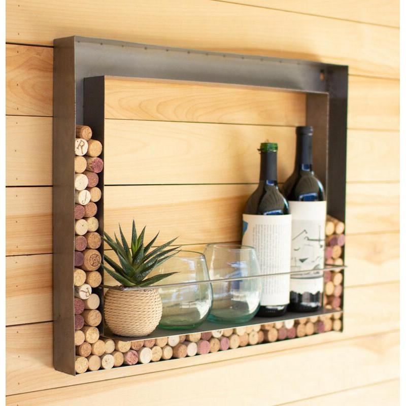 Kalalou Metal Wall Bar Wine Cork Holder-Iron Home Concepts